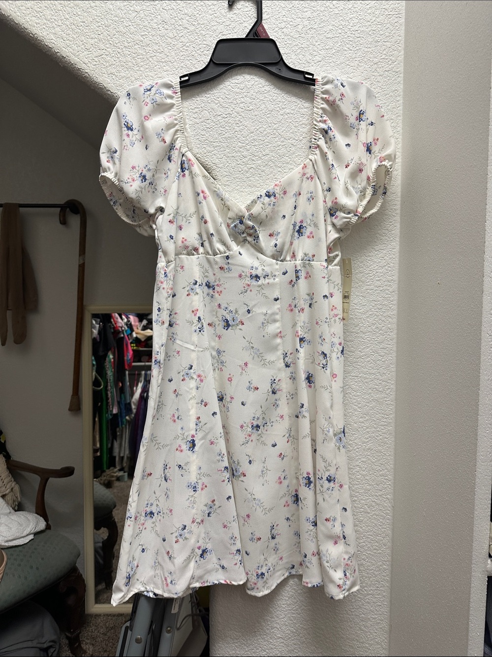 No Boundaries White Floral Mini Dress